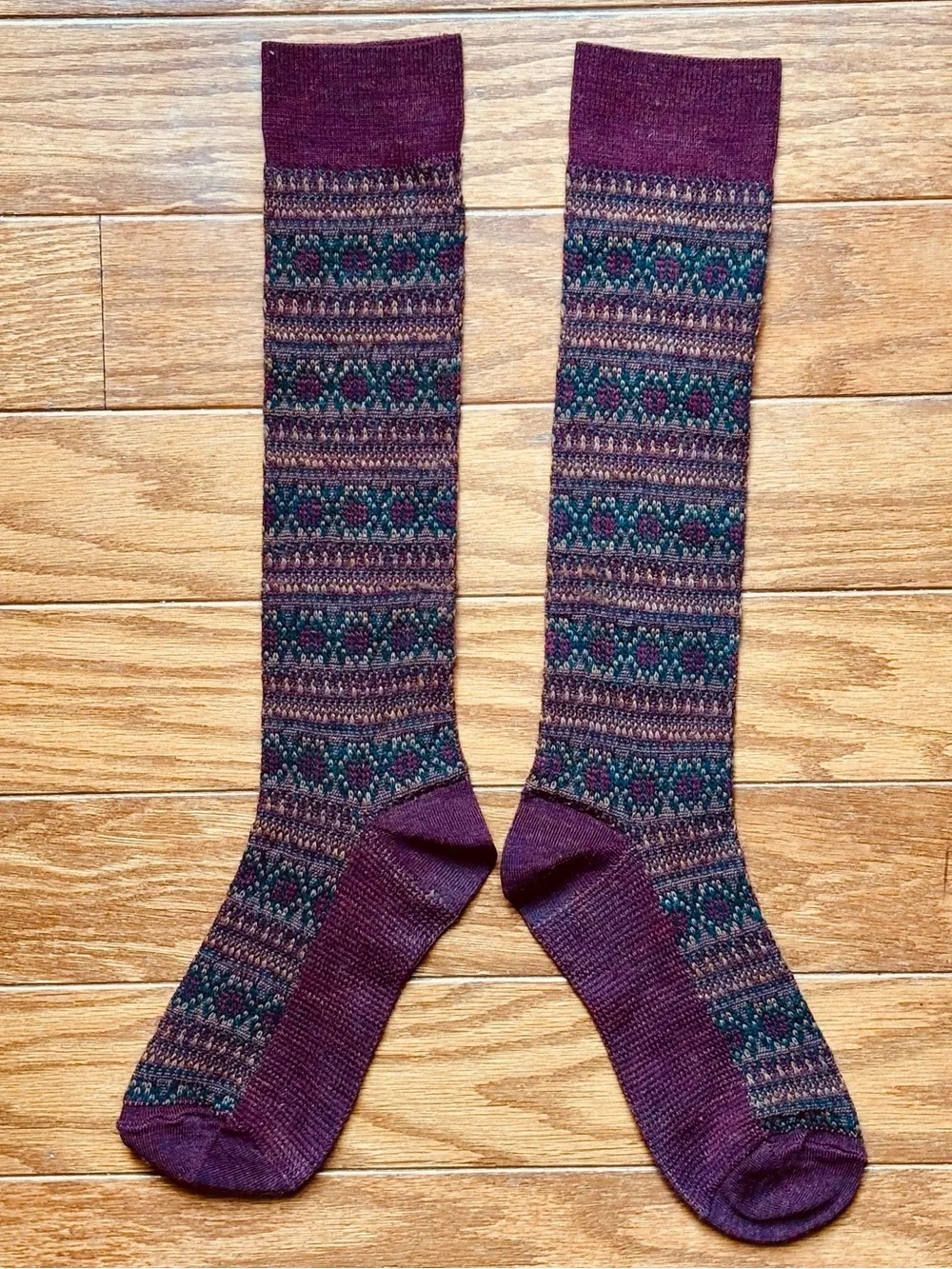 Fair Isle Knee High Boot Socks